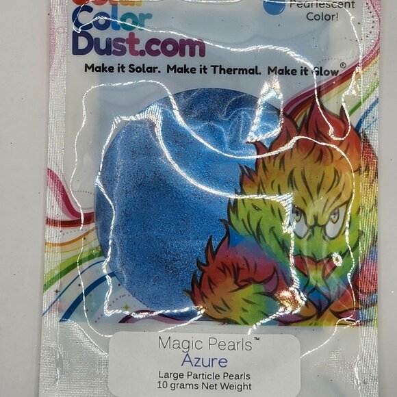 New, Azure Solar Color Dust Magic Pearls Pigments 10 Gram Pouch - Picture 1 of 2